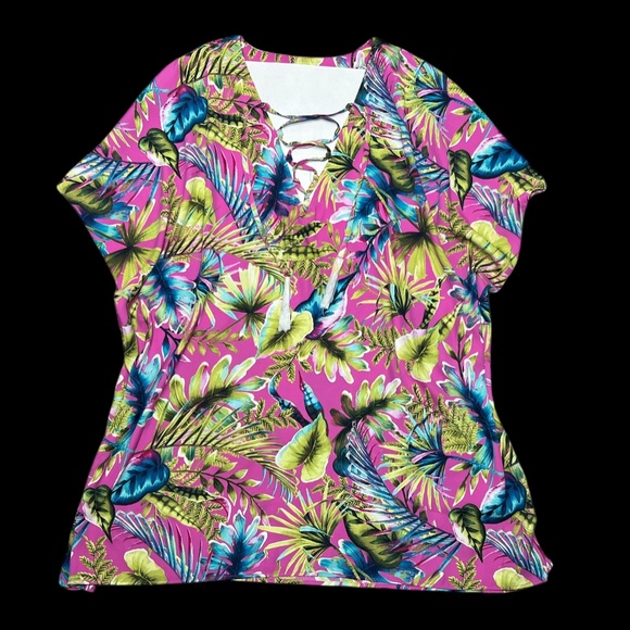 Tommy Bahama Kauai Grand Villa V-Neck Short Sleeve Tee - Picture 1 of 8